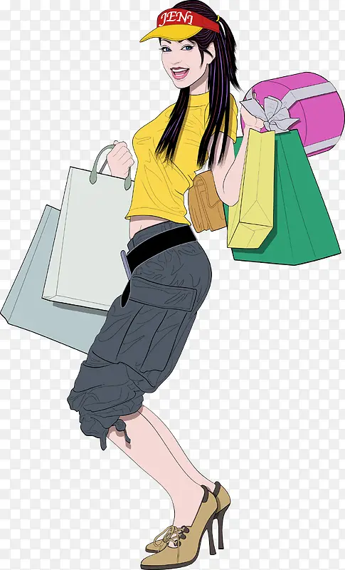 疯狂购物的女人