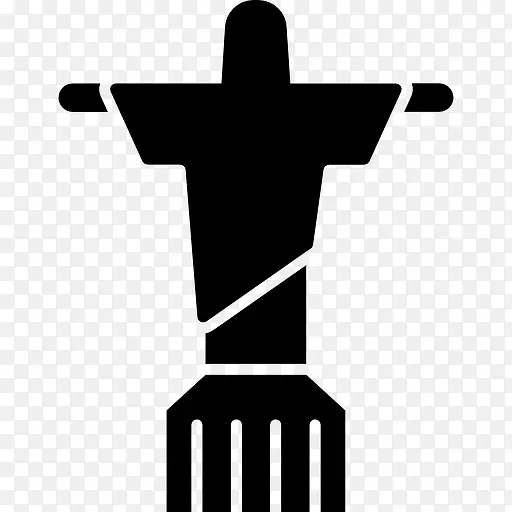 巴西雕塑的基督救世主图标