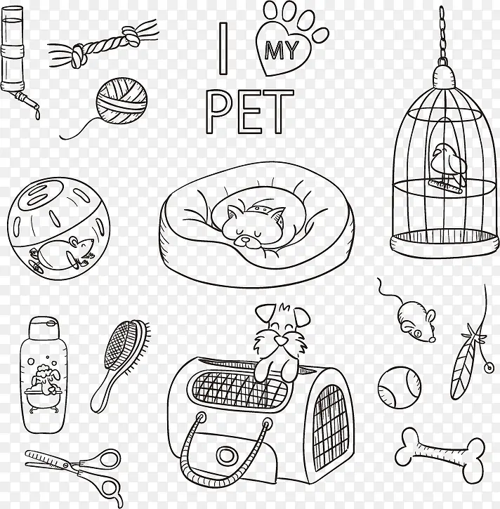 14款手绘宠物及宠物用品