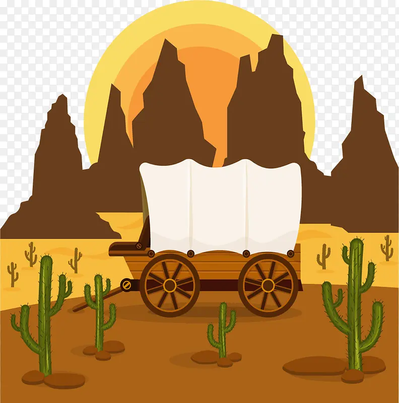 野外沙漠的马车