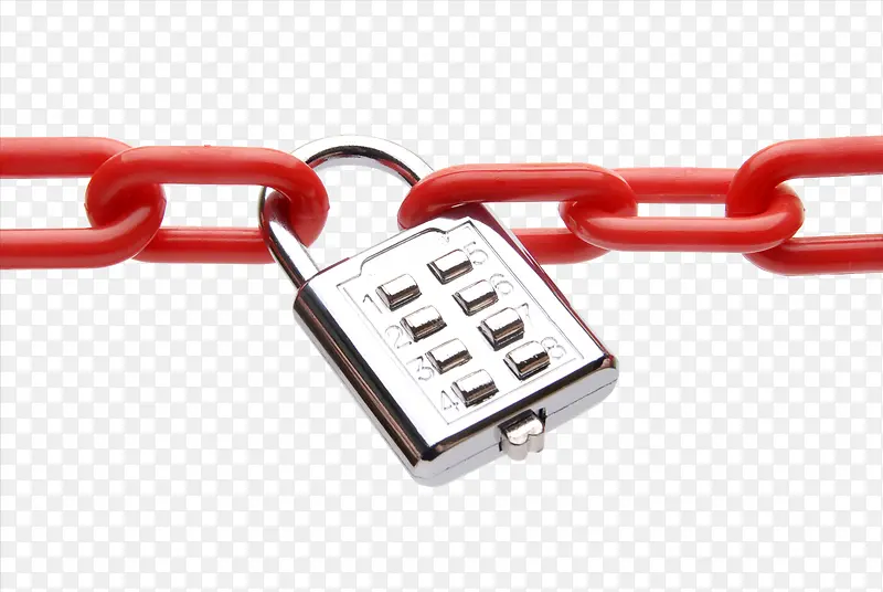 密码锁锁住链条