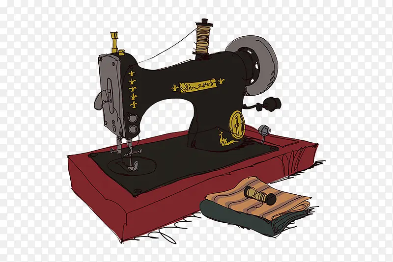 手绘缝纫机