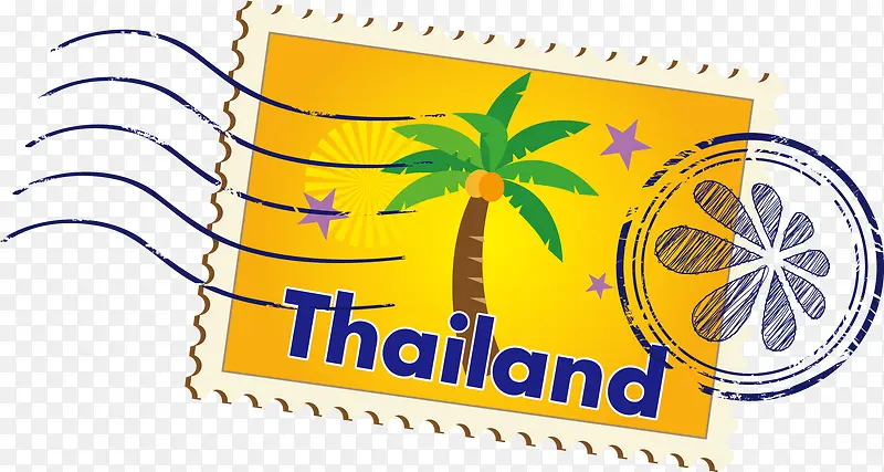 邮票泰国矢量