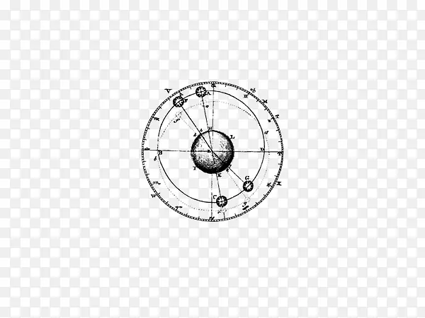 黑白中世纪古典地球仪插图