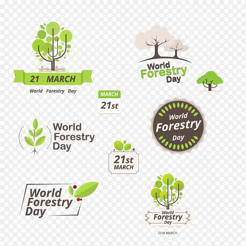 绿色国际森林日标志矢量