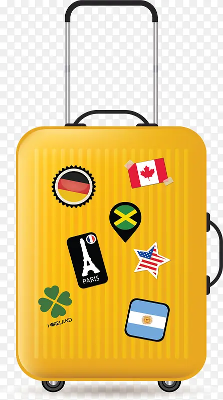 黄色精致旅游行李箱