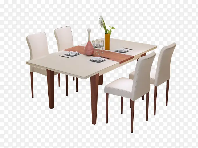 白色现代简约餐桌椅