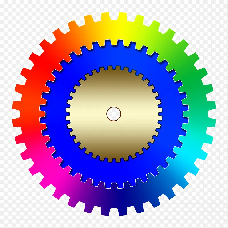 彩色叠加的齿轮