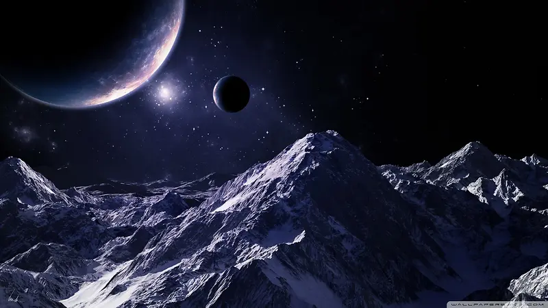 星球月球岩石夜空