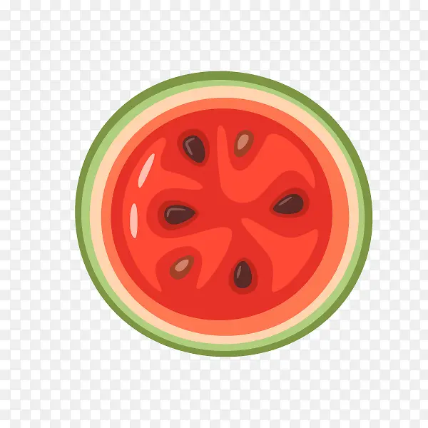 卡通手绘红色的西瓜