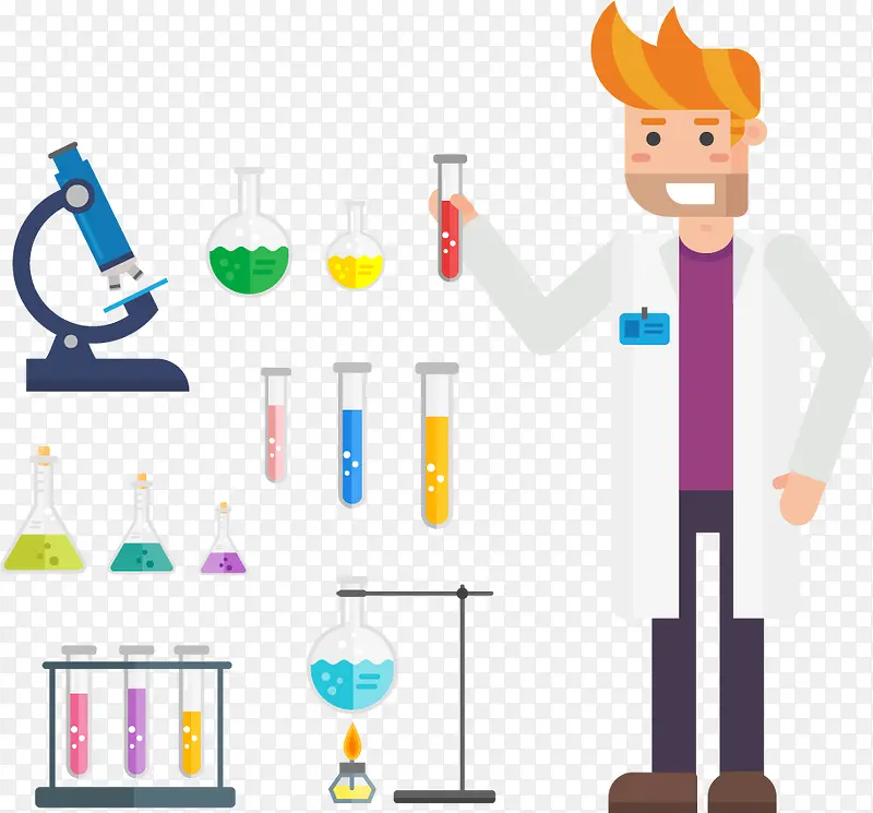 手拿化学药品的医生矢量