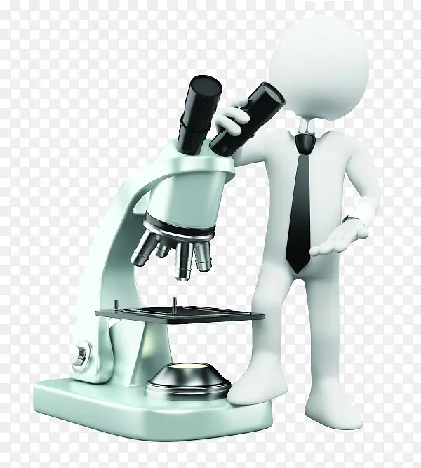 看显微镜的3D小人