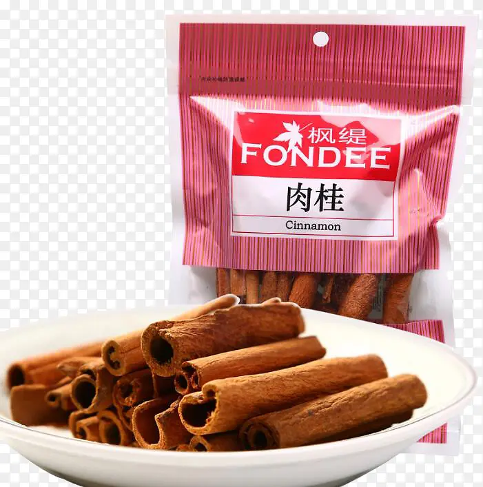 肉桂和包装袋子
