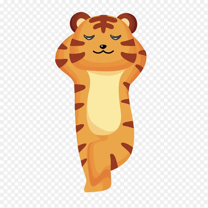 卡通睡觉的老虎动物设计