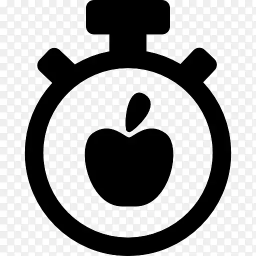 休息时间的象征，定时器和一个苹果图标