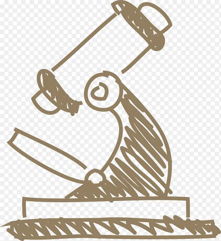 手绘棕色显微镜