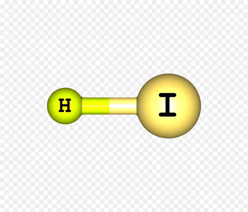 金色碘化氢分子形状素材