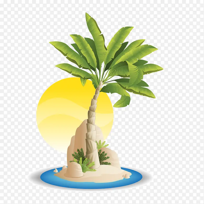 海边的椰子树矢量图