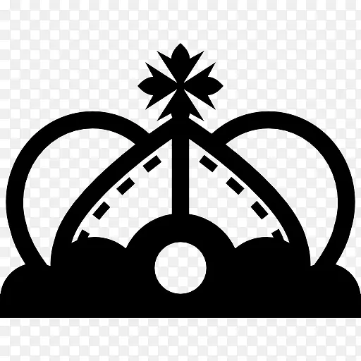 复古皇冠与十字架上图标