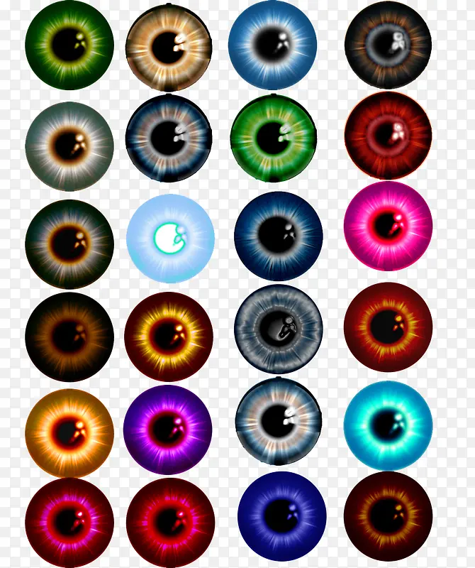 各种颜色的眼球