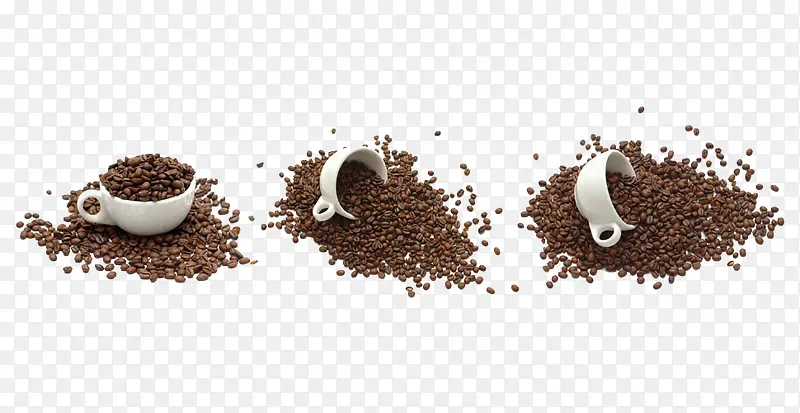 咖啡杯里面的咖啡豆