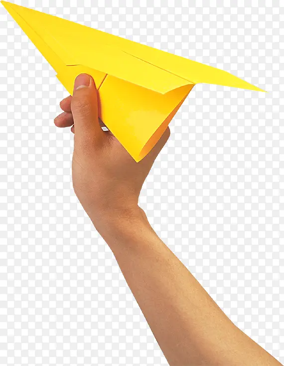 一只手拿着纸飞机