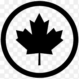 加拿大国旗地铁车站的黑色图标