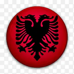 阿尔巴尼亚国旗对世界标志图标