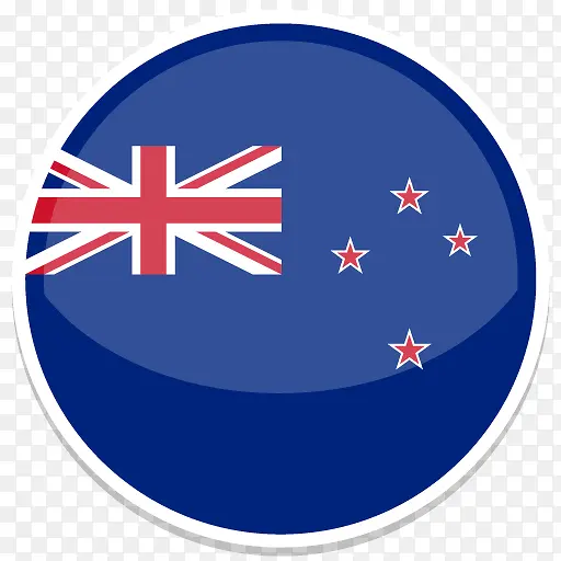 新新西兰Flat-Round-World-Flag-icon