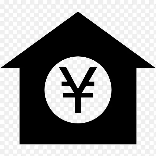 房子和日元符号图标