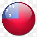 萨摩亚国旗国圆形世界旗