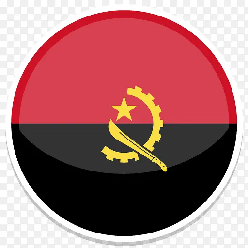 安哥拉平圆世界国旗图标集
