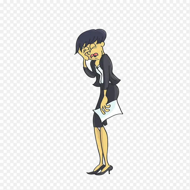 捂脸哭泣的女士