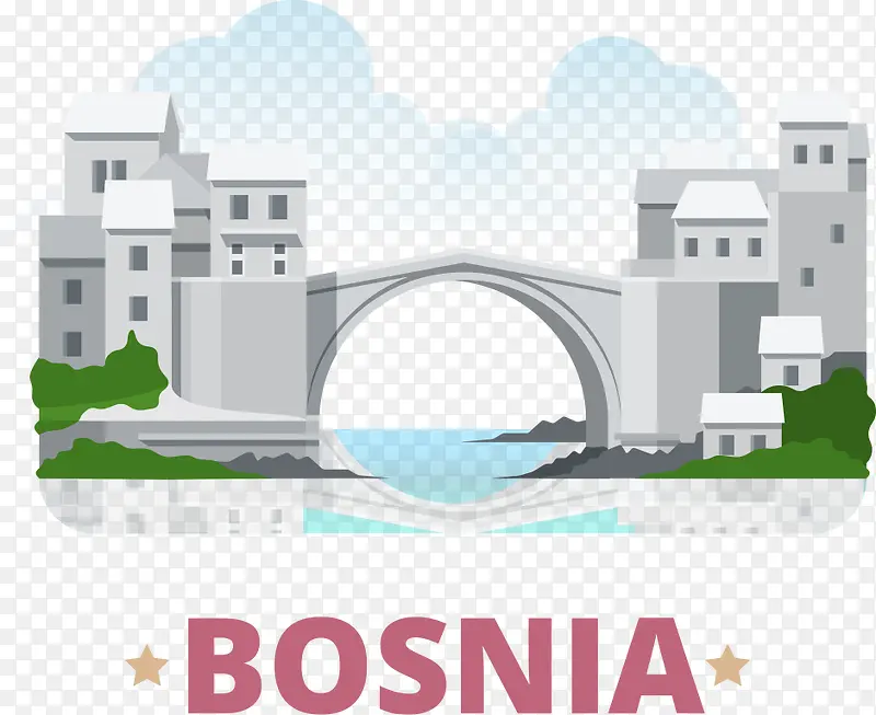 矢量波斯尼亚旅游