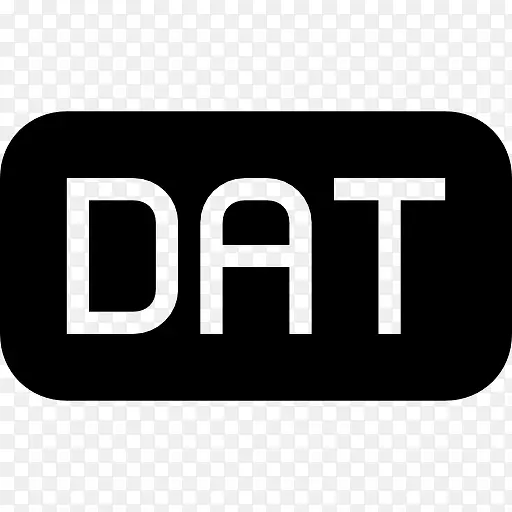 DAT文件类型的圆角矩形的黑色界面符号图标