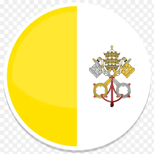 梵蒂冈城市平圆世界国旗图标集
