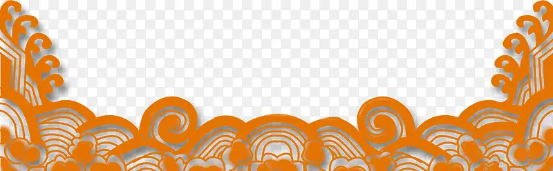 橙色中国风海浪装饰图案