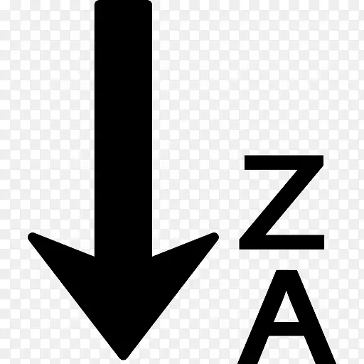 排序从Z到A反向字母顺序图标