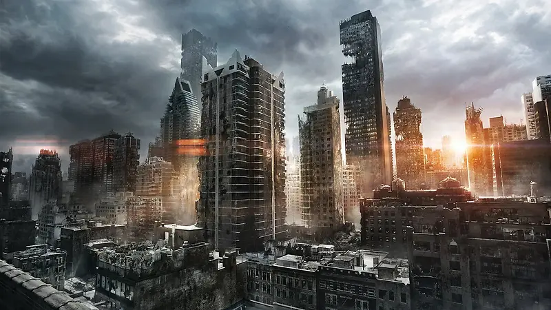 城市废墟游戏场景背景