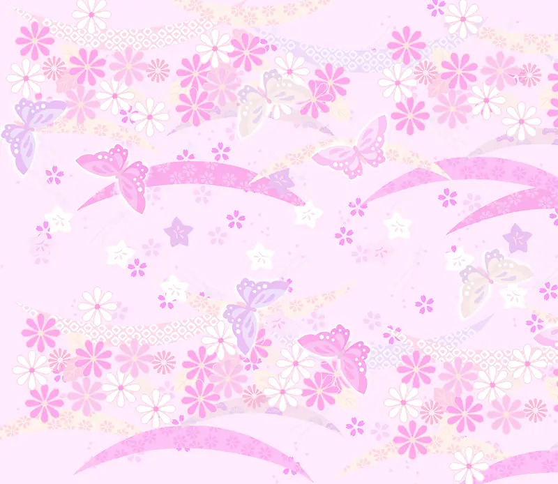 紫色日式花朵图案