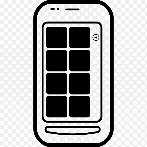 手机屏幕上的黑色矩形工具图标