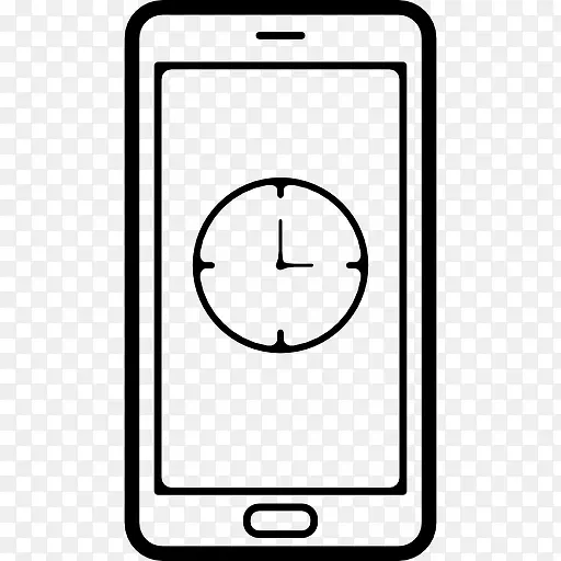 手机屏幕上的时钟标志图标