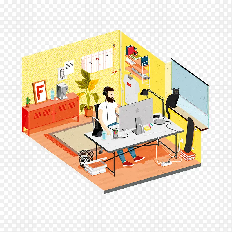 创意手绘工作室图PNG图片素材下载_图片编号qdorvgxd-免抠素材网