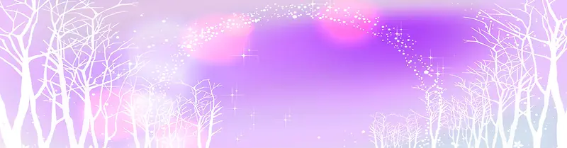 紫色梦幻树林背景banner