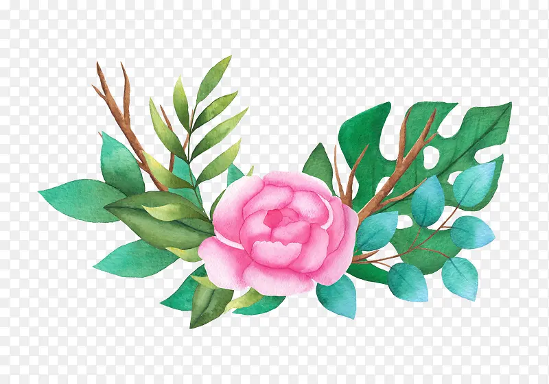 手绘卡通装饰花草装饰海报设计