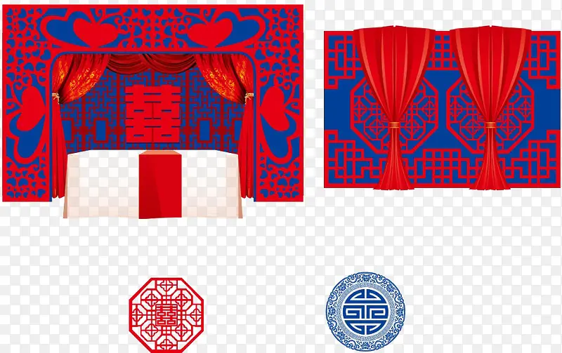 红色舞台元素