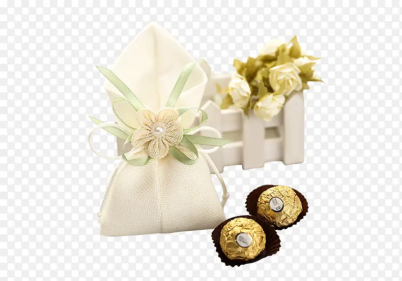 浪漫西式婚礼白色喜糖包巧克力