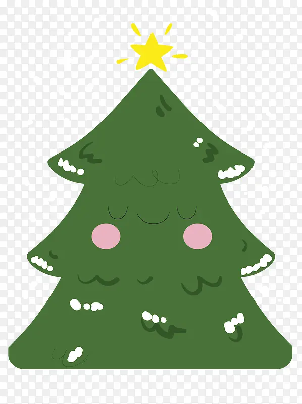 卡通微笑的圣诞树