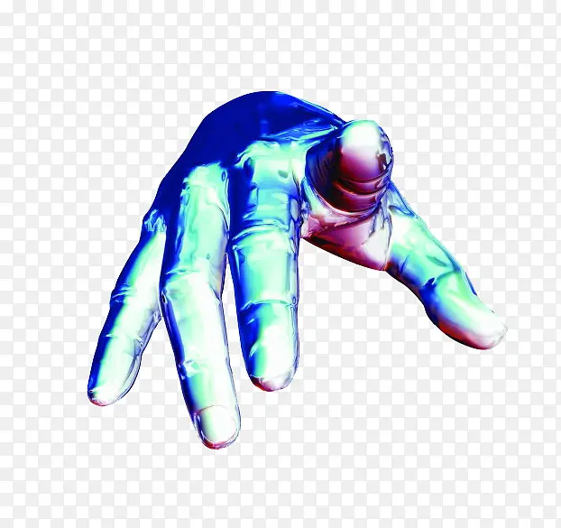 3d蓝色手指屏幕手指头