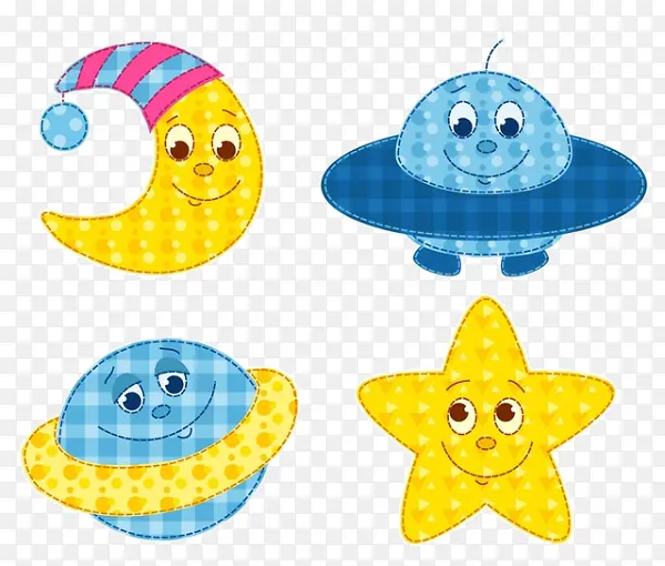 卡通飞船星星